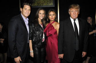(L-R) David Wolkoff, Stephanie Winston Wolkoff, Melania Trump and Donald Trump attend a Unicef benefit in New York City in 2008.
