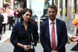 Premier Gladys Berejiklian and Transport Minister Andrew Constance.
