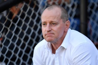 Michael Maguire during the round five loss to the Cowboys at Leichhardt Oval.