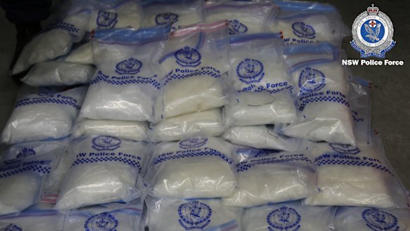 More than 200kg of ice hidden inside industrial machinery was found by NSW police in August.