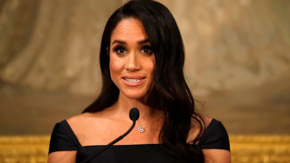 Meghan, Duchess of Sussex addresses a reception celebrating the 125th anniversary of women's suffrage in New Zealand at Government House in Wellington.