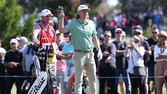 Cameron Smith in action during the opening round of LIV Golf Adelaide.