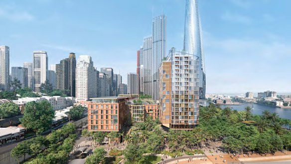 The planned 20-storey residential tower, on the right in this artist’s impression, has been a lightning rod for community opposition.