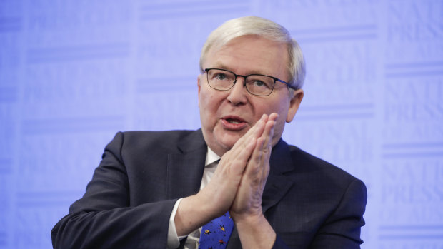 Kevin Rudd has joined other former world leaders to urge Donald Trump and Xi Jinping to reach a substantive trade agreement.