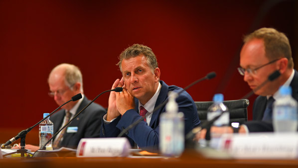 Transport Minister Andrew Constance at a budget estimates meeting on Thursday.