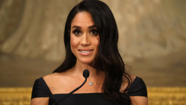 Meghan, Duchess of Sussex addresses a reception celebrating the 125th anniversary of women's suffrage in New Zealand at Government House in Wellington.