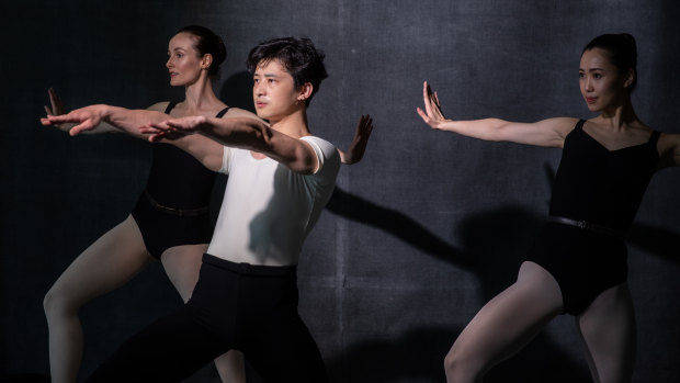 The Australian Ballet's Amber Scott, Chengwu Gao and Ako Kondo.