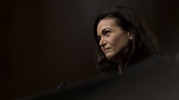 Sheryl Sandberg, Facebook’s chief operating officer, testifies on Capitol Hill in Washington. 