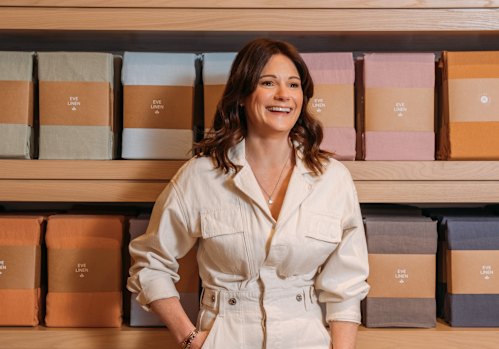 Hayley Worley, founder of Sheet Society, left a career in fast fashion to start her business.