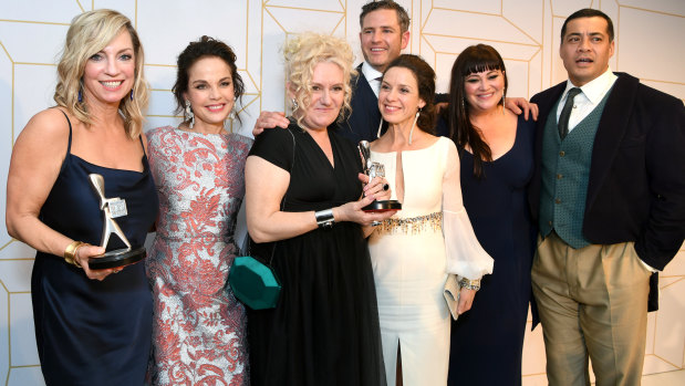 The cast of Wentworth with their Logie Awards.