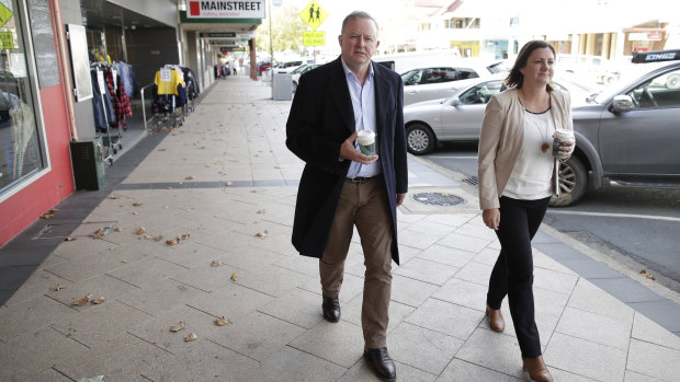 Albanese and Kristy McBain tour Cooma  - a travelling media party has been watching the socially distanced campaign.