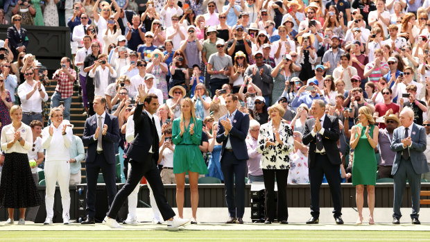 Roger Federer in civvies at Wimbledon this year.