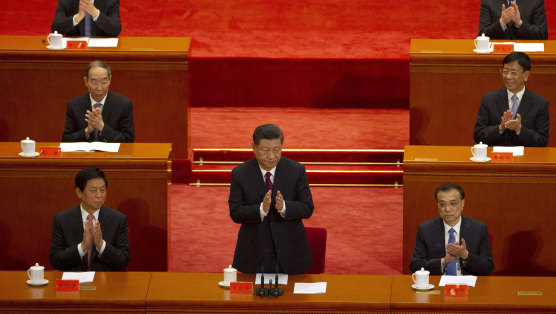 Chinese President Xi Jinping with members of the Communist Party.