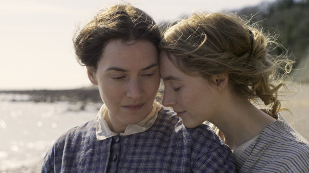 Kate Winslet (left) and Saoirse Ronan play lovers in Ammonite.