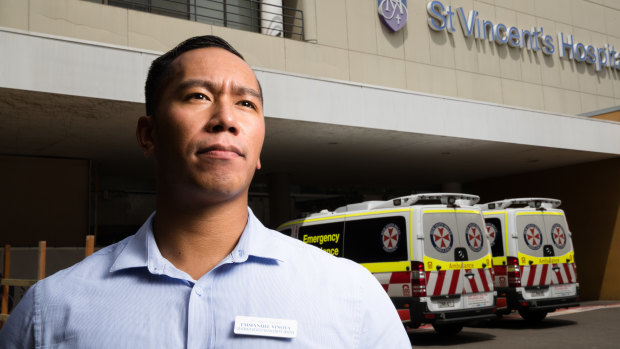 Emmanuel Vinoya spends three hours a day commuting to and from his job at St Vincents Hospital.