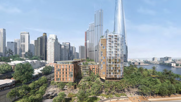 The planned 20-storey residential tower, on the right in this artist’s impression, has been a lightning rod for community opposition.