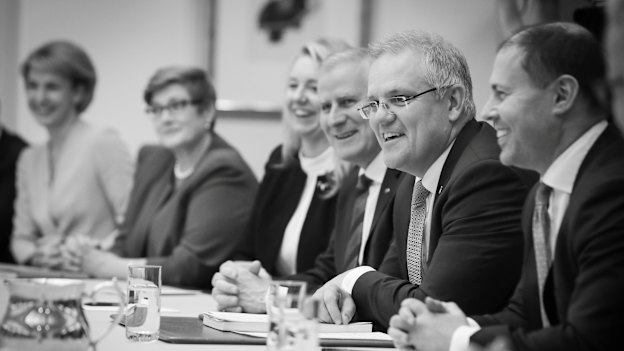 The new cabinet meets for the first time at Parliament House.