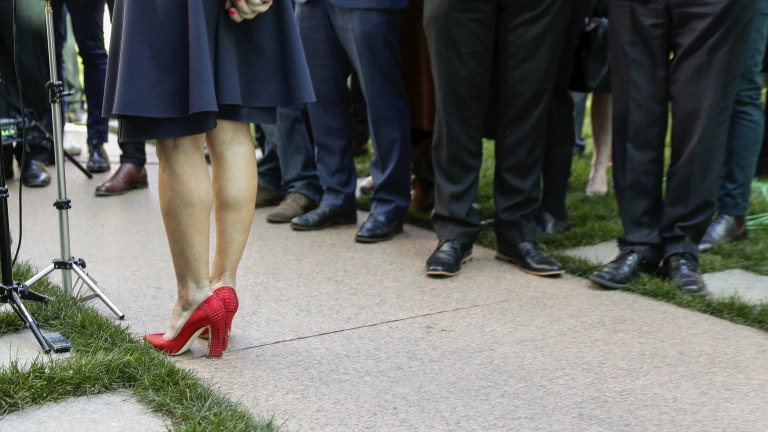 Julie Bishop explains her resignation red shoes during Liberal Party  leadership spill