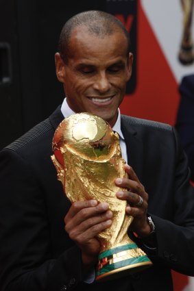Rivaldo with arguably the most famous trophy in world sport.