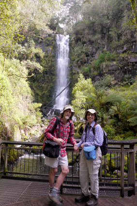 John Chapman and his wife and co-author Monica Chapman at Erskine Falls.