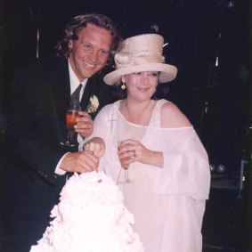 Wendy Harmer and Brendan Donohoe on their wedding day.