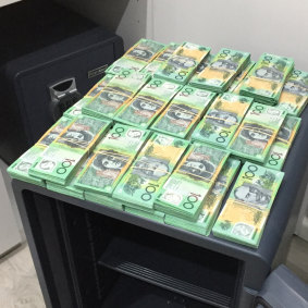 Cash seized during the raids on Thursday.