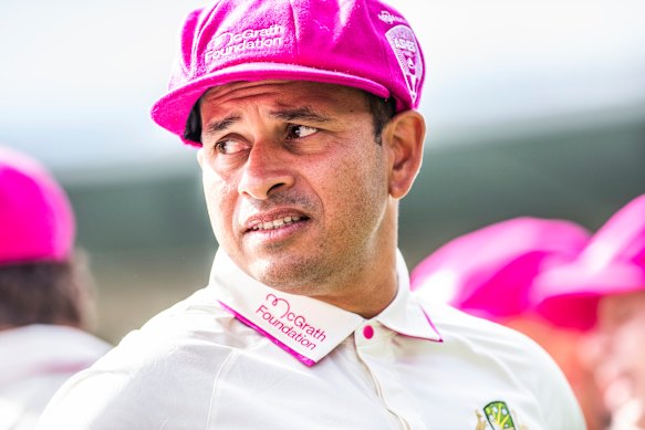 Usman Khawaja after announcing his retirement on the eve of the Sydney Ashes Test Match at the SCG.