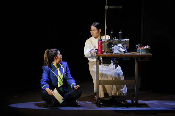 Ngoc Phan and Chi Nguyen in scene from Laurinda at MTC.