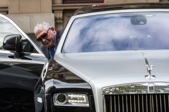Mick Gatto in his beloved Rolls-Royce in 2016.