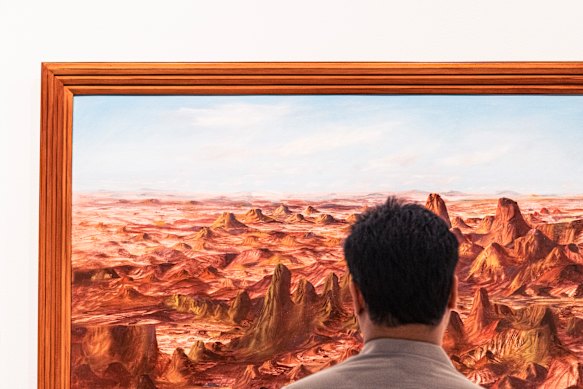 One of the painter’s landscapes on show as part of Nolan: Origins at the Art Gallery of NSW.