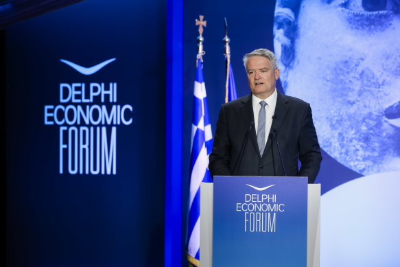 OECD Secretary-General Mathias Cormann addressing the Delphi Economic Forum in Delphi.