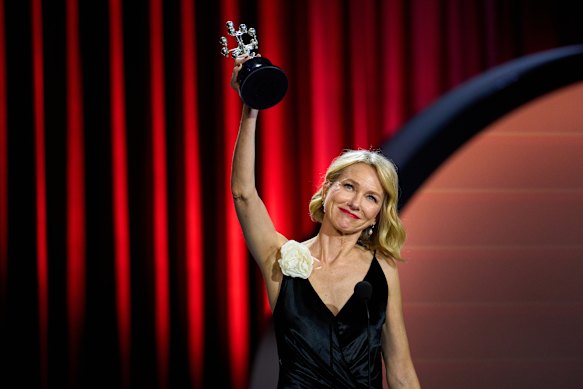 Naomi Watts receives the Donostia lifetime achievement award at the San Sebastian Film Festival.