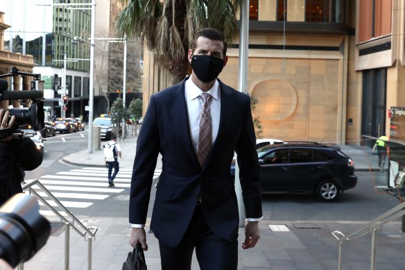 Ben Roberts-Smith arrives at the Federal Court in June.