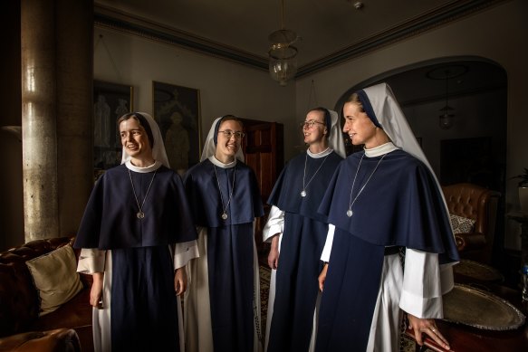 Sisters Rose Patrick O’Connor, Marie Vertas, Mirium Bethel and, far right, Mary Grace.
