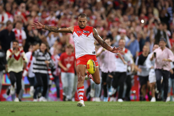 The Swans hope a fan who souvenired the ball from Lance Franklin’s 1000th goal will return it.