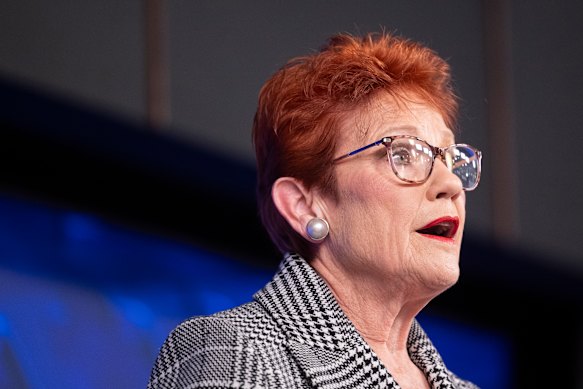 Pauline Hanson addressed the National Press Club in June.