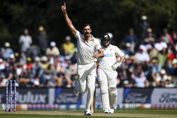 Mitchell Starc claimed the only wicket in New Zealand’s second innings.