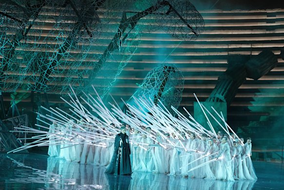 Modern sets in an ancient venue.