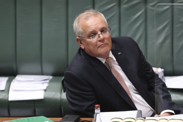 Prime Minister Scott Morrison in Parliament yesterday.