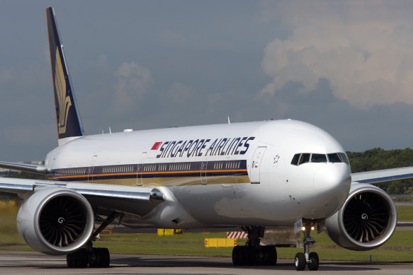 The Singapore Airlines flight made an emergency landing in Thailand. The plane was a Boeing 777-300ER similar to the one pictured.
