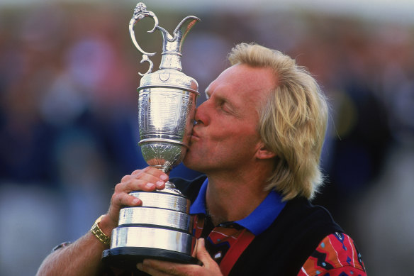 Greg Norman after winning the 1993 British Open.