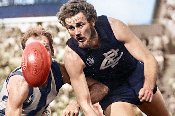 Robert Walls and Frank Gumbleton slug it out in 1976.