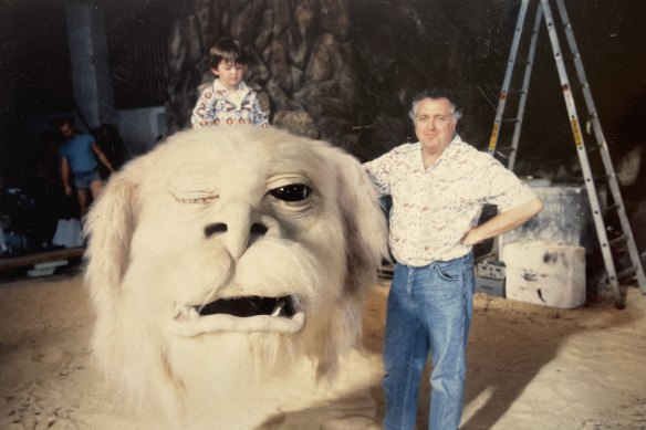 On the set of The Never-Ending Story II: The Next Chapter, one of the films he made in Hollywood.