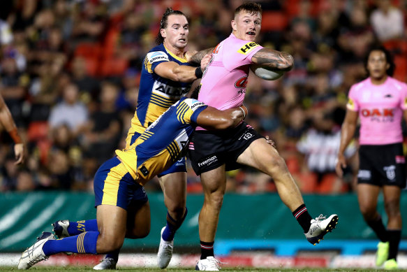 J’maine Hopgood during a trial match between the Panthers and the Eels back in 2021.