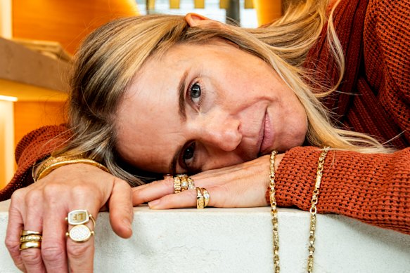 Jewellery designer Lucy Folk in her Sydney boutique.