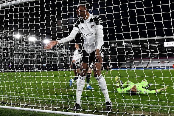 Tosin Adarabioyo of Fulham reacts after his decisive own goal during the Premier League loss to Tottenham.