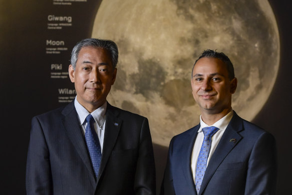 Dr Yamakawa and head of the Australian Space Agency Enrico Palermo.