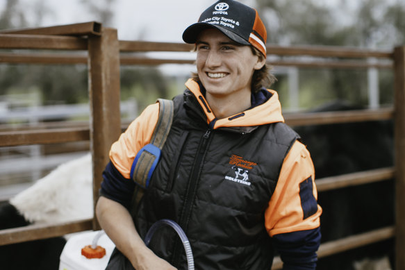 Luke Hall was matched with a dairy business in Dubbo, where milking starts at 3am.