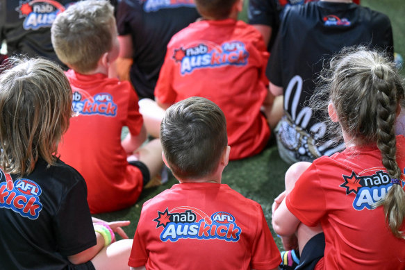 Auskick is the AFL’s introduction to footy for young children.