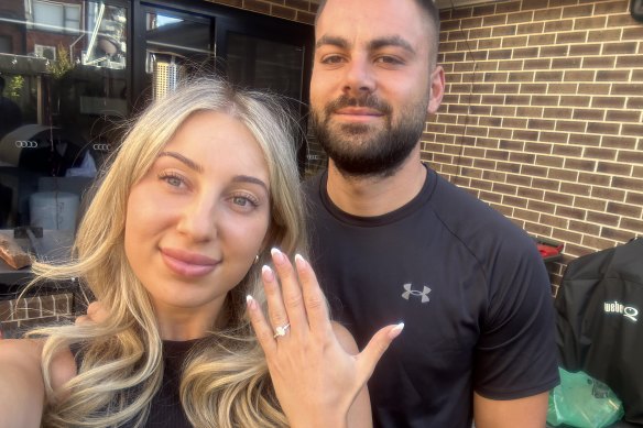 Bec Farchione and Simon Misevski got engaged on Valentine’s Day.